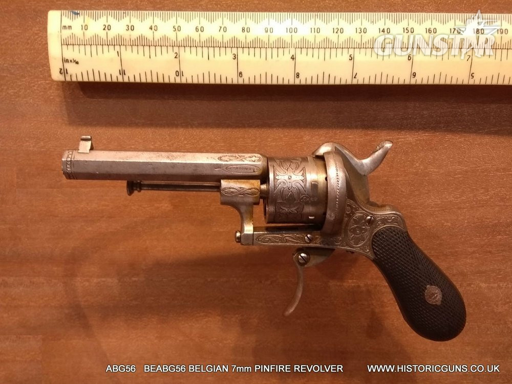 Belgian Pinfire 7mm Revolver in 