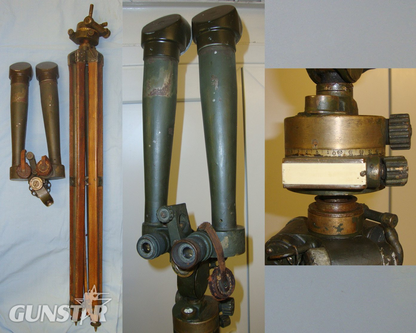 WW1 1918 Dated British Brass ‘Donkey Ears’ B.O. Forward Observation / Trench Telescope Of 1915 With Original Extendable Tripod. Sn 14458  Sight & Optic