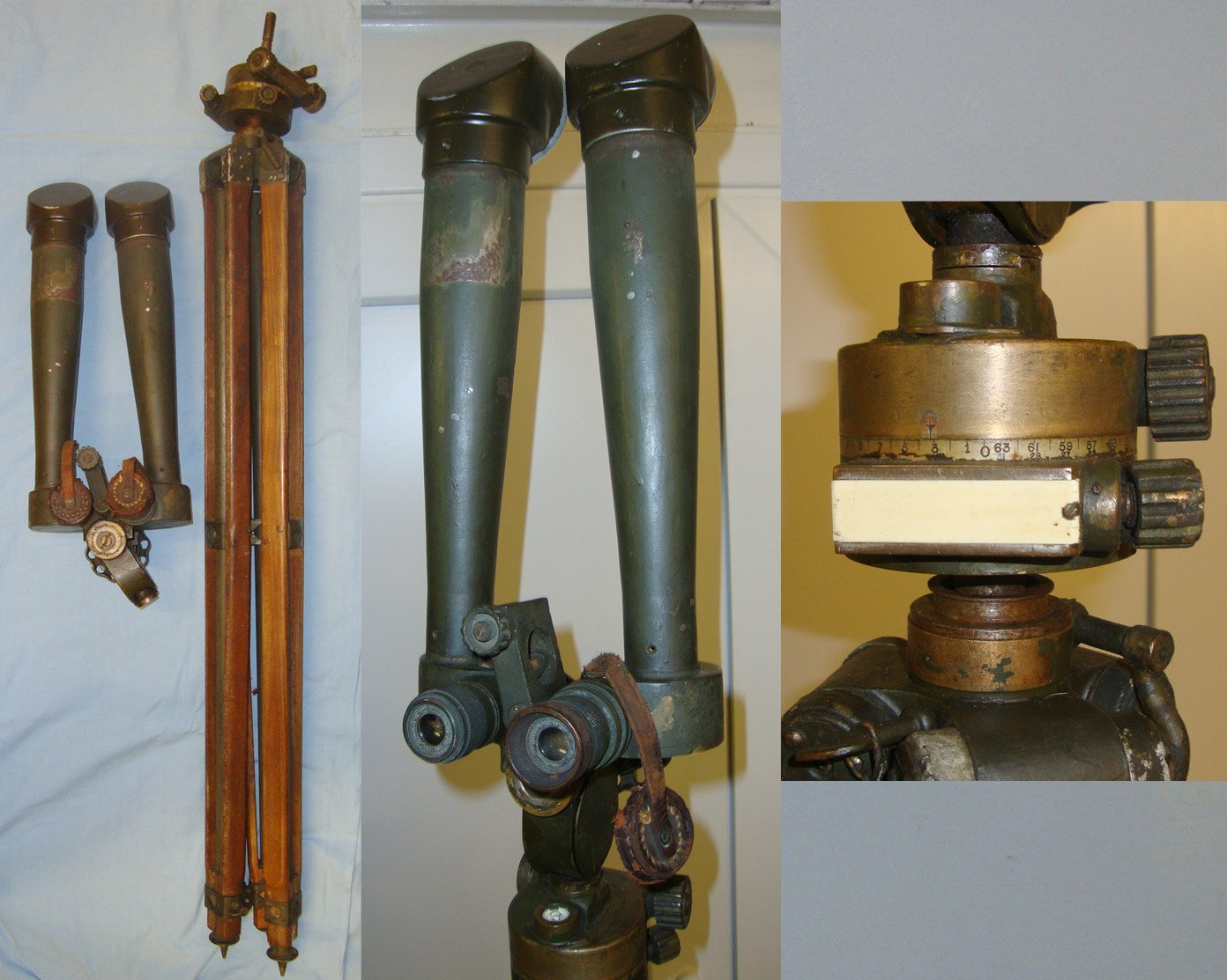  WW1 1918 Dated British Brass ‘Donkey Ears’ B.O. Forward Observation / Trench Telescope Of 1915 With Original Extendable Tripod. Sn 14458  Sight & Optic