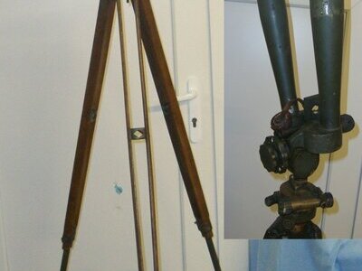 WW1 1918 Dated British Brass ‘Donkey Ears’ B.O. Forward Observation / Trench Telescope Of 1915 With Original Extendable Tripod. Sn 14458  Sight & Optic