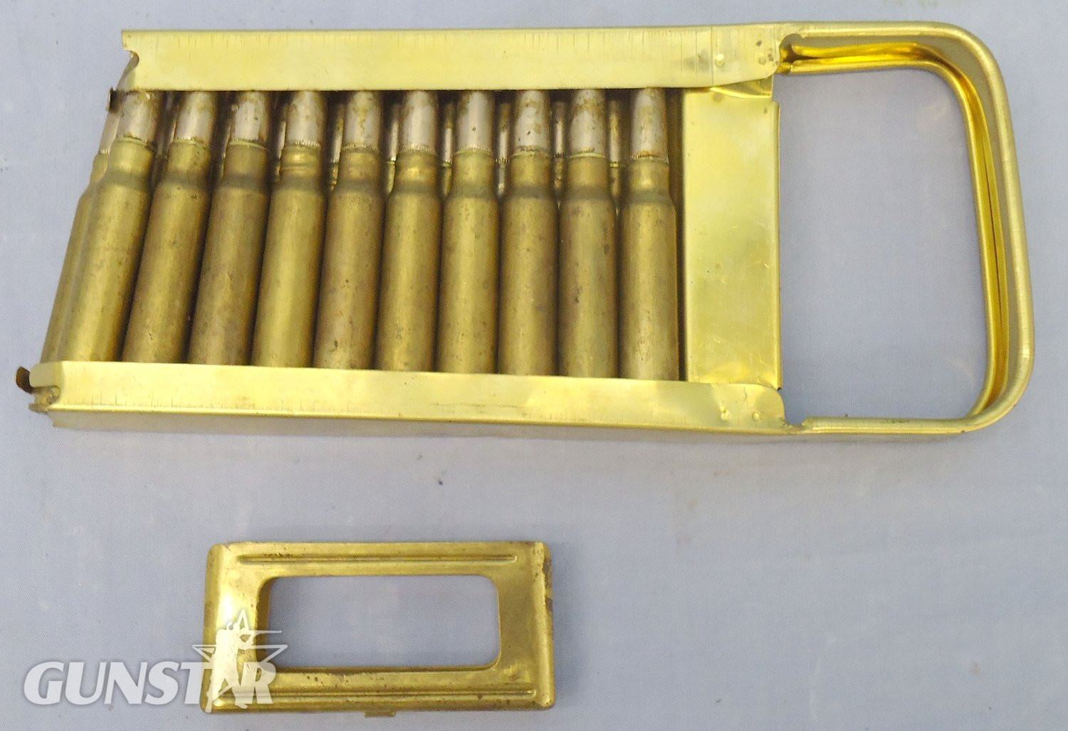 Breda DEACTIVATED INERT. Italian, WW2, 1939 Dated, Breda Model 30 Machine Gun, Brass Loading Clip of 20 x 7.35 (7.35 x 51) rounds. - O 2137  Other Ammunition - {CATEGORY} in 