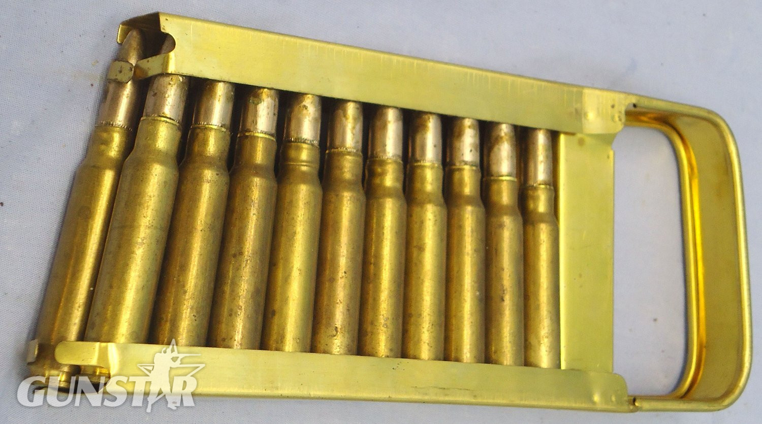 Breda DEACTIVATED INERT. Italian, WW2, 1939 Dated, Breda Model 30 Machine Gun, Brass Loading Clip of 20 x 7.35 (7.35 x 51) rounds. - O 2137  Other Ammunition 