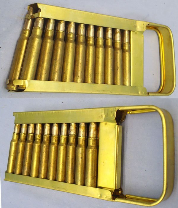  Breda DEACTIVATED INERT. Italian, WW2, 1939 Dated, Breda Model 30 Machine Gun, Brass Loading Clip of 20 x 7.35 (7.35 x 51) rounds. - O 2137  Other Ammunition