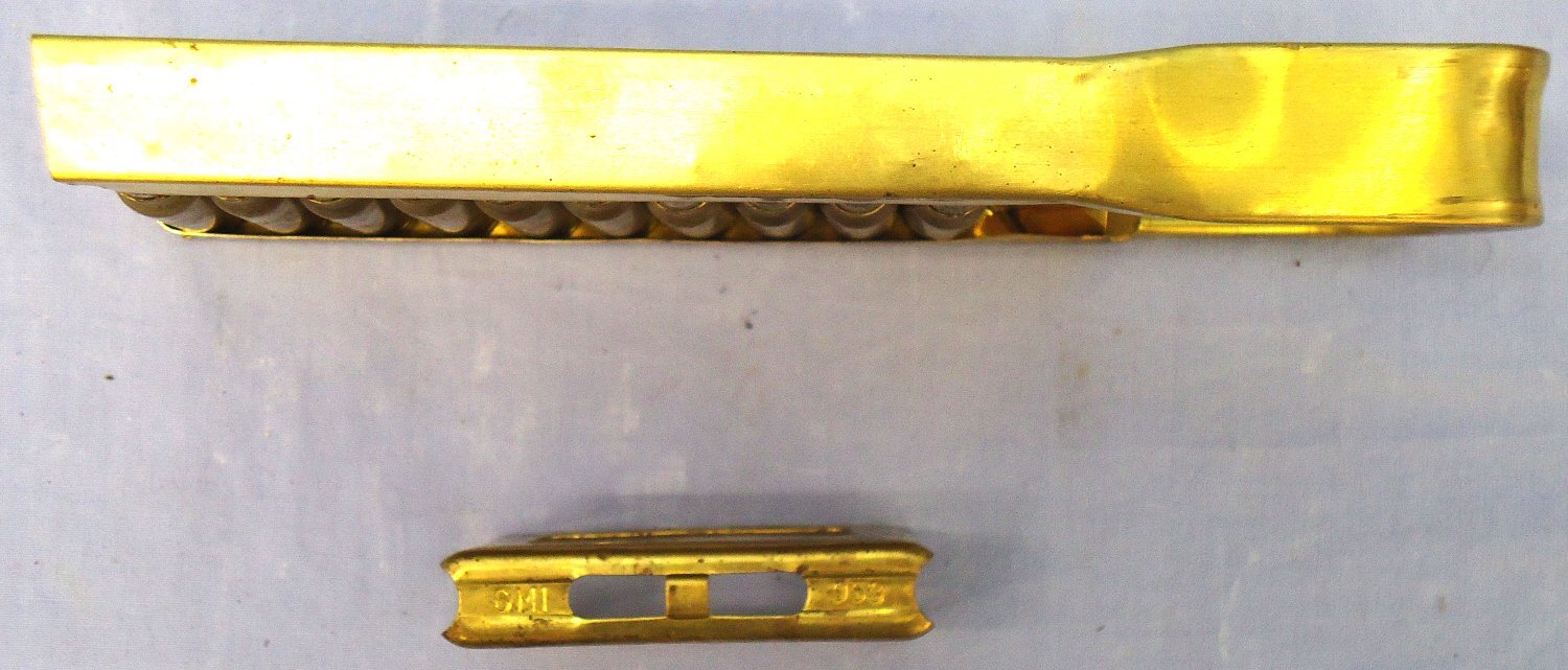 Breda DEACTIVATED INERT. Italian, WW2, 1939 Dated, Breda Model 30 Machine Gun, Brass Loading Clip of 20 x 7.35 (7.35 x 51) rounds. - O 2137  Other Ammunition - {CATEGORY}