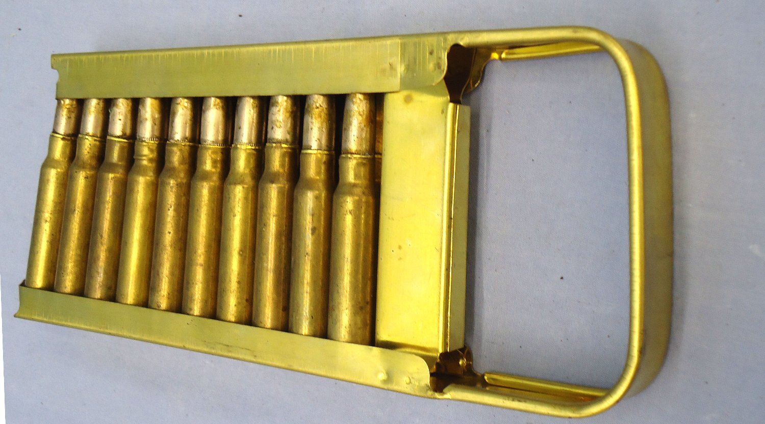 {CATEGORY} - Breda DEACTIVATED INERT. Italian, WW2, 1939 Dated, Breda Model 30 Machine Gun, Brass Loading Clip of 20 x 7.35 (7.35 x 51) rounds. - O 2137  Other Ammunition in 