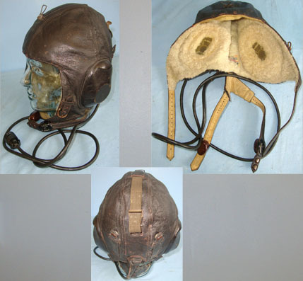  Siemens LKpW-101’ Leather Luftwaffe Fighter Pilot's Fleece Lined Flying Helmet By Siemen Clothing