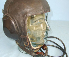 Siemens LKpW-101’ Leather Luftwaffe Fighter Pilot's Fleece Lined Flying Helmet By Siemen Clothing