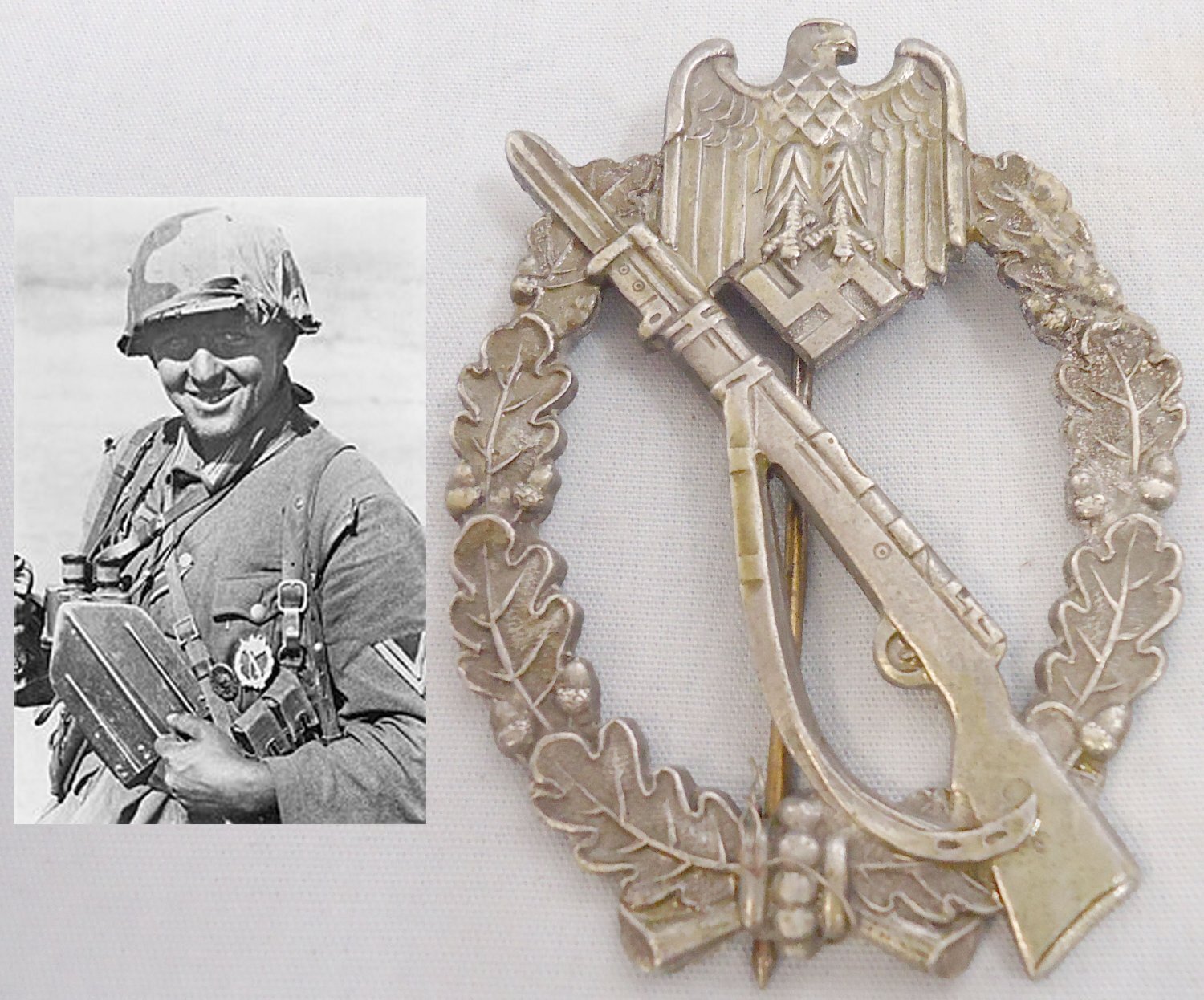 Original* German Infantry Assault Badge – Silver Class (Solid Reverse). N 173. Original* German Infantry Assault Badge – Silver Class (Solid Reverse). N 173. Antique & Militaria