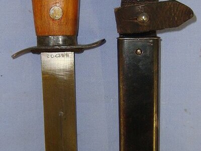 Cold War Era 1956 Dated Polish / Poland Army Special Forces Fighting Knife & Scabbard. Sn 23756 Knive