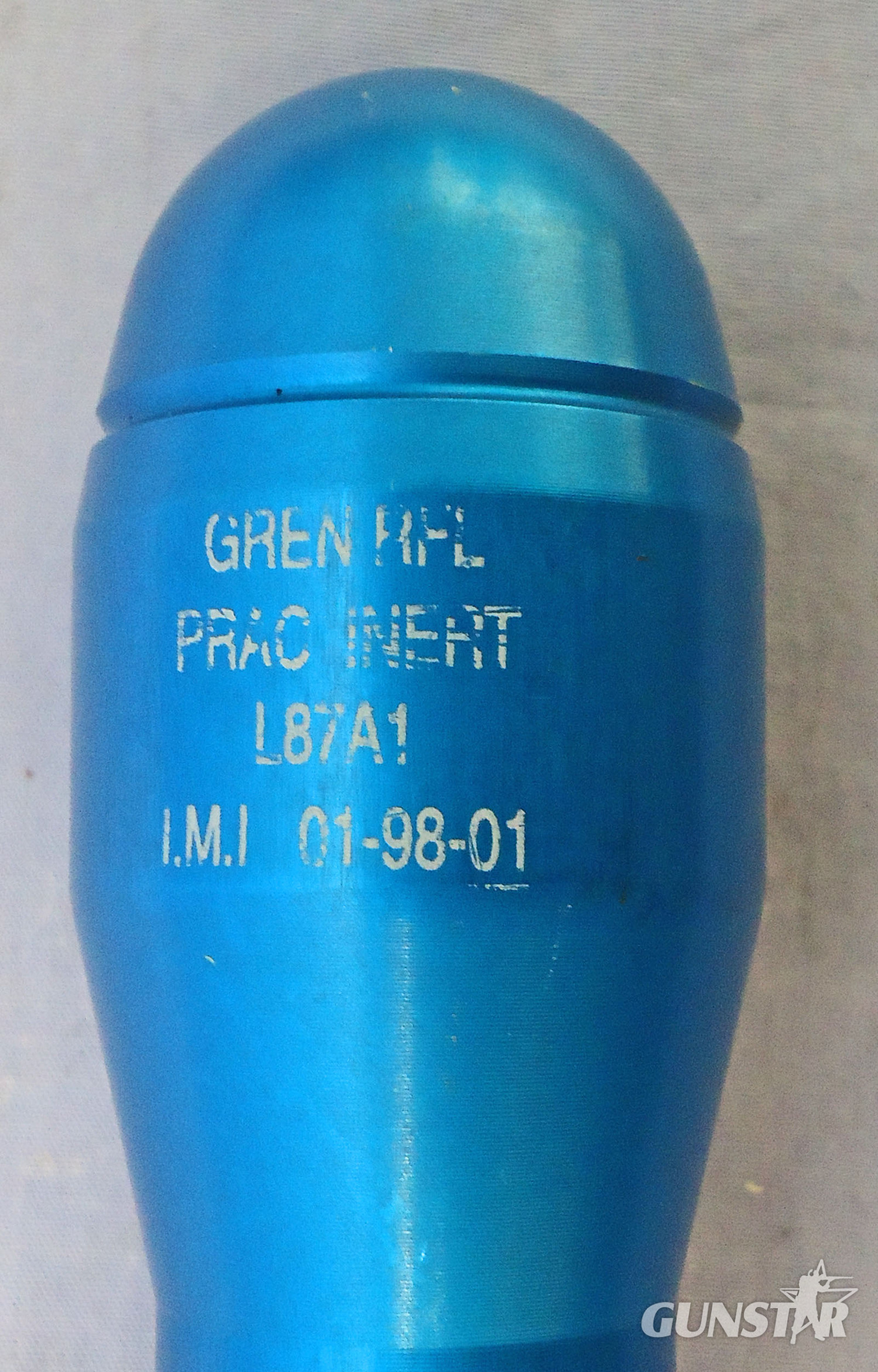 {CATEGORY} - INERT DEACTIVATED. British, Mint, Unfired, 40mm Practice L87A1 Rifle Genade & Transit Tube. - O 2046 INERT DEACTIVATED. British, Mint, Unfired, 40mm Practice L87A1 Rifle Genade & Transit Tube. - O 2046  Other Ammunition in 