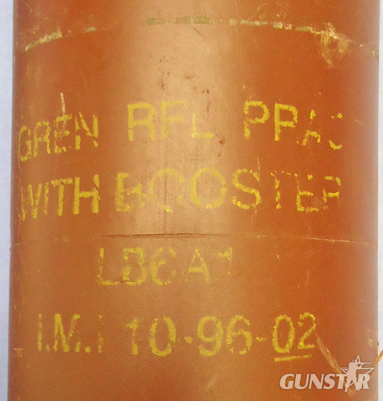 {CATEGORY} - INERT DEACTIVATED. British, Mint, Unfired, 40mm Practice L87A1 Rifle Genade & Transit Tube. - O 2046 INERT DEACTIVATED. British, Mint, Unfired, 40mm Practice L87A1 Rifle Genade & Transit Tube. - O 2046  Other Ammunition