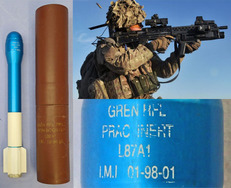 INERT DEACTIVATED. British, Mint, Unfired, 40mm Practice L87A1 Rifle Genade & Transit Tube. - O 2046 INERT DEACTIVATED. British, Mint, Unfired, 40mm Practice L87A1 Rifle Genade & Transit Tube. - O 2046  Other