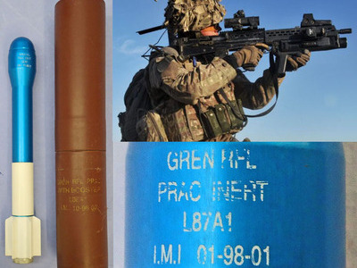 INERT DEACTIVATED. British, Mint, Unfired, 40mm Practice L87A1 Rifle Genade & Transit Tube. - O 2046 INERT DEACTIVATED. British, Mint, Unfired, 40mm Practice L87A1 Rifle Genade & Transit Tube. - O 2046  Other