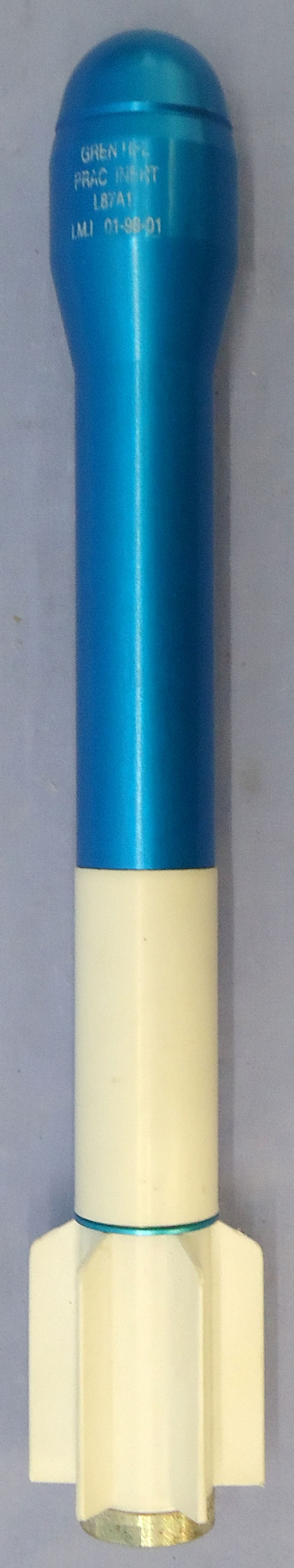 INERT DEACTIVATED. British, Mint, Unfired, 40mm Practice L87A1 Rifle Genade & Transit Tube. - O 2046 INERT DEACTIVATED. British, Mint, Unfired, 40mm Practice L87A1 Rifle Genade & Transit Tube. - O 2046  Other Ammunition - {CATEGORY}