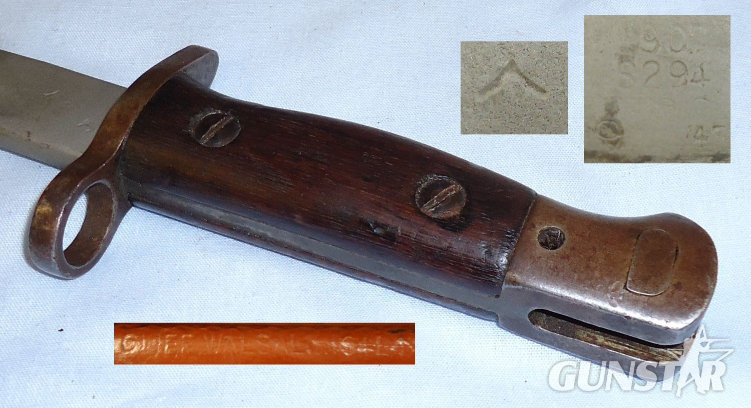 Scarce* WWII British ‘1907’ Pattern ‘Lanchester’ bayonet, scabbard and Frog. BAYO 747. Bayonet