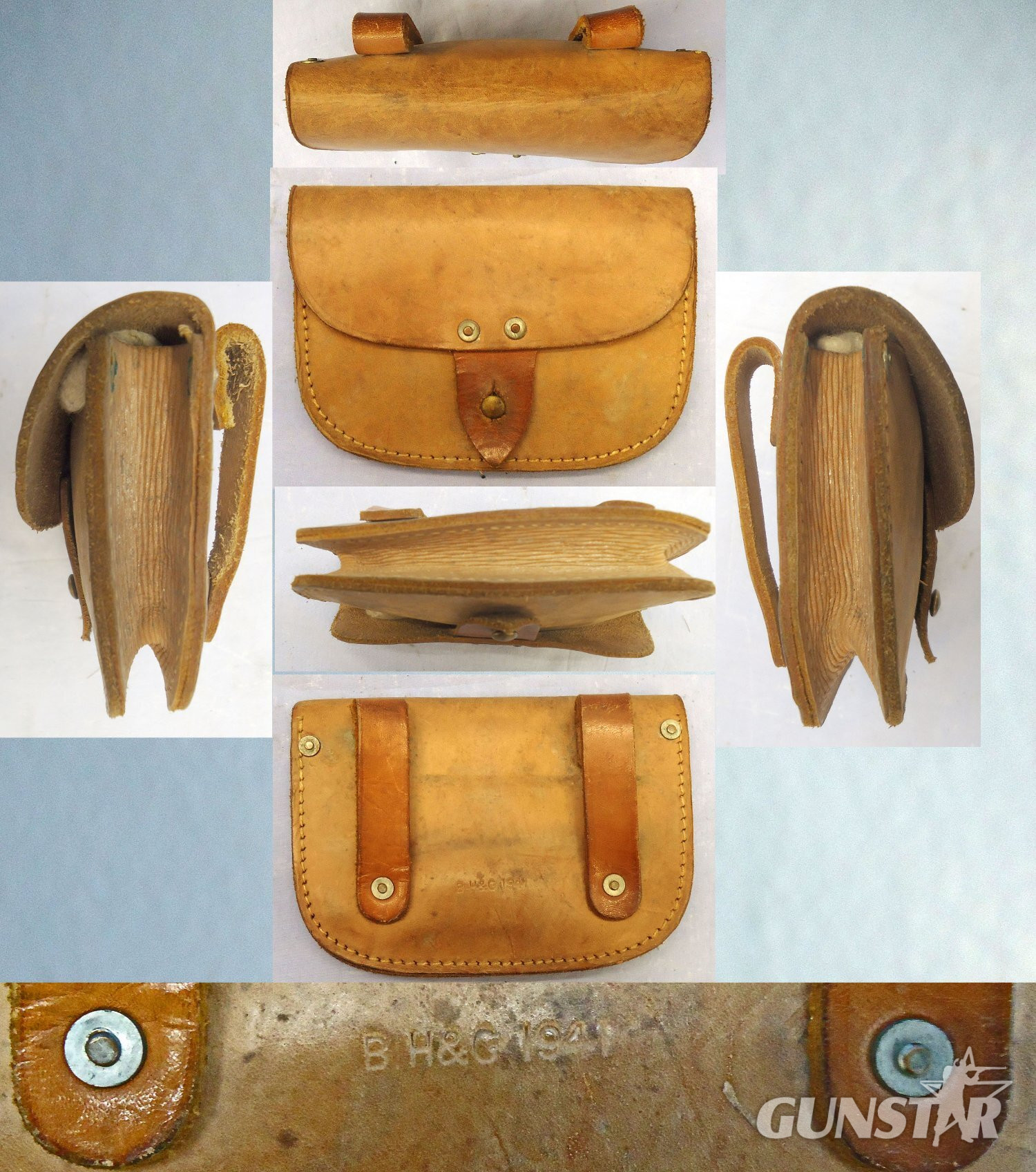 British, 1941 Dated, MINT, British Emergency Pattern 1939, Officers Sam Browne Tan Leather .455 Webley Ammunition Pouch. - MISC 1018 British, 1941 Dated, MINT, British Emergency Pattern 1939, Officers Sam Browne Tan Leather .455 Webley Ammunition Pouch. - MISC 1018 Other Accessory