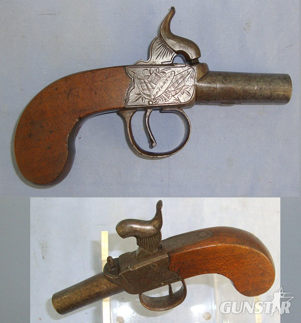 C1840 English Weston Of Brighton 54 Bore Percussion Pocket Pistol With Turn Off Barrel. Sn 23561 percussion pistol .54 Cal Muzzleloader Muzzleloader in 