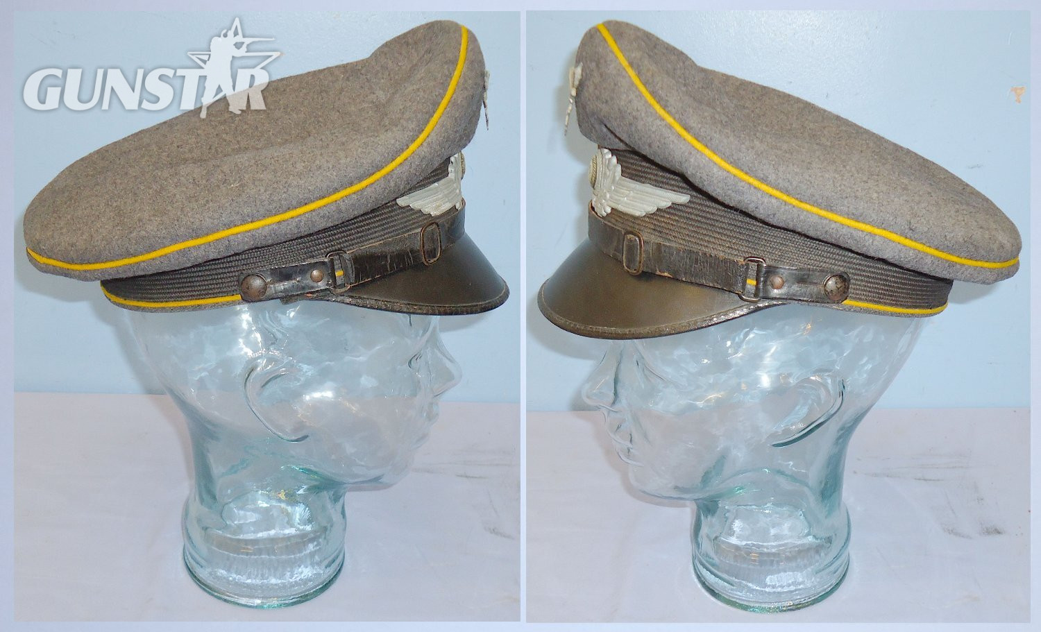 RARE** WW2 Era Nazi German Luftwaffe NCO’s & other Ranks Fliegerblau (Flier’s Blue) Visor Cap Marked to a Luftwaffe Flying School Squadron with White Metal Luftwaffe Eagle & National Cockade Badges. Sn 16435. RARE** WW2 Era Nazi German Luftwaffe NCO’s & other Ranks Fliegerblau (Flier’s Blue) Visor Cap Marked to a Luftwaffe Flying School Squadron with White Metal Luftwaffe Eagle & National Cockade Badges. Sn 16435. Antique & Militaria