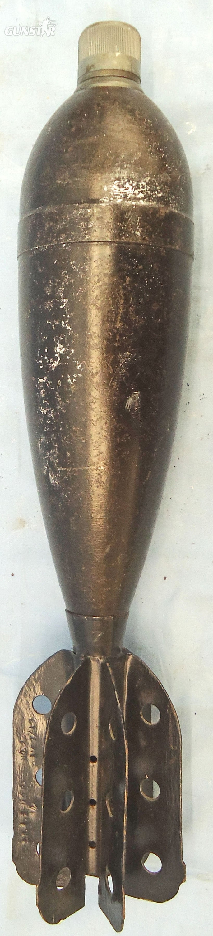 INERT DEACTIVATED. British, WW2, Unfired, 1943 Dated, 4.2 Inch High Explosive Mortar. Sn - O 2220 INERT DEACTIVATED. British, WW2, Unfired, 1943 Dated, 4.2 Inch High Explosive Mortar. Sn - O 2220  Other Ammunition - {CATEGORY} in 