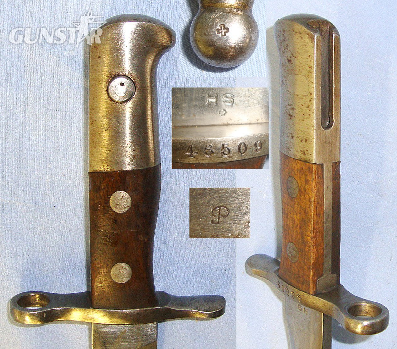 Swiss Army Engineer’s / Pioneer’s Model 1914 Sawback Sword Bayonet For Model 1889 Schmidt Rubin Infantry Rifles By HS (Hans Steimer Wasen) & Swiss Army Marked Steel Scabbard. Sn 23462 Bayonet