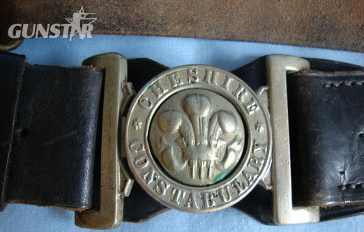 WW1 Period Cheshire Constabulary Uniform Leather Waist Belt, Buckle and Clasp WW1 Period Cheshire Constabulary Uniform Leather Waist Belt, Buckle and Clasp Clothing