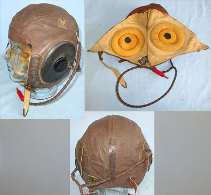  United States Army Air Force (USAAF) Fighter Pilot\'s A-11 Leather Flying Helmet Fighter Pilot's A-11 Leather Flying Helmet With Western Electric Wired Communica Clothing