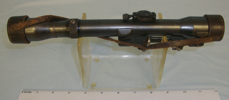 Inter War / WW2 era German Gerard Landlicht 4x Magnification Sniper Telescopic Sight For Mauser G98 & K98 Rifles With Leathe Sight & Optic