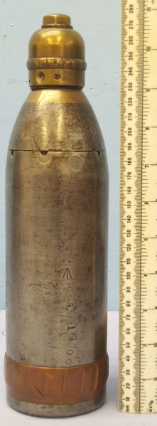 INERT DEACTIVATED. Rare British Boer War Period 1900 Dated 15 Pounder Breach Loading Horse Field Gun Shrapnel Shell. - O 1896 INERT DEACTIVATED. Rare British Boer War Period 1900 Dated 15 Pounder Breach Loading Horse Field Gun Shrapnel Shell. - O 1896  Other Ammunition - {CATEGORY} in 