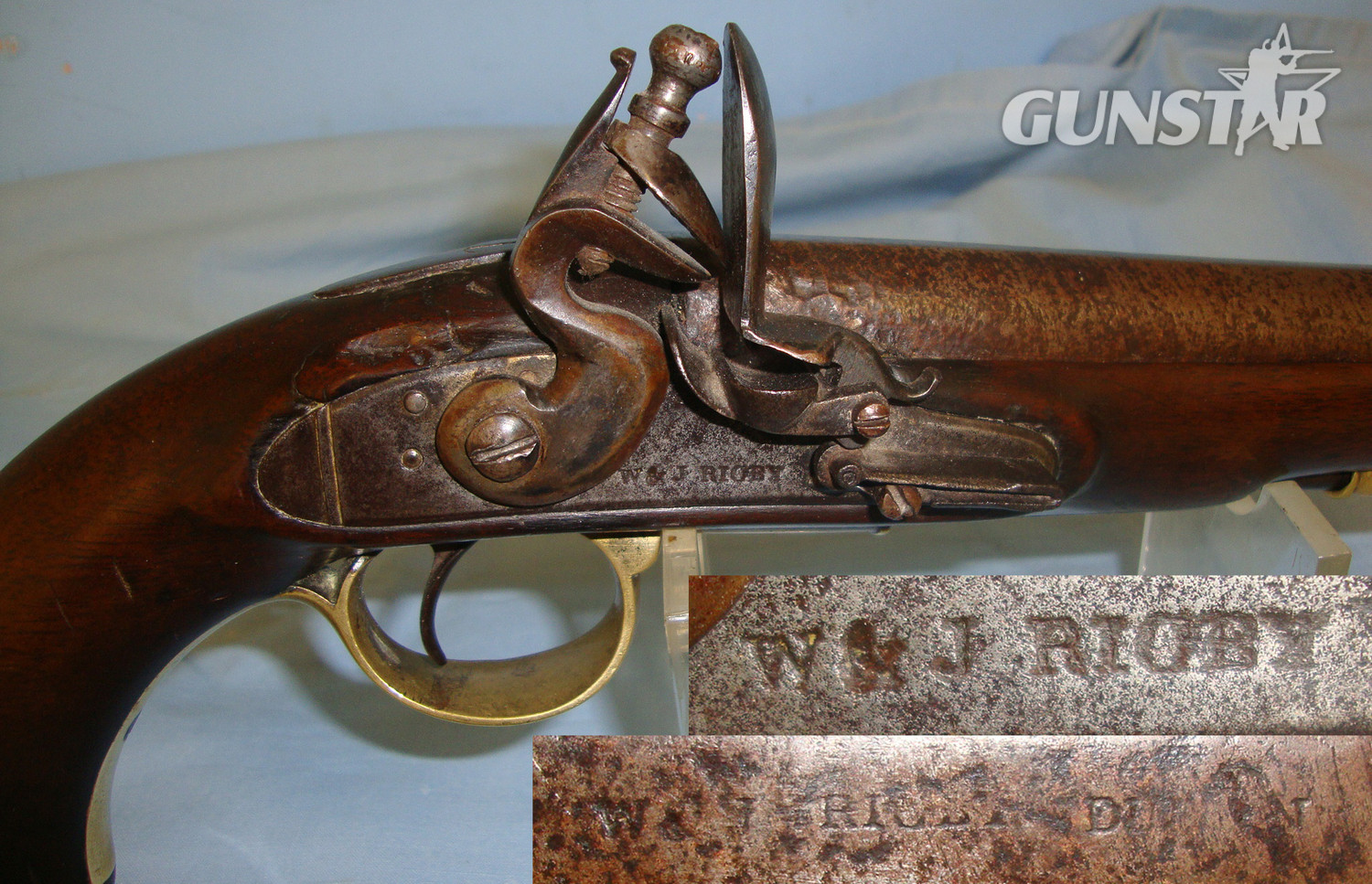 W. & J. Rigby With Fish Tail Stock, Brass Furniture & Captive Ram Rod. Sn 21350 None Muzzleloader