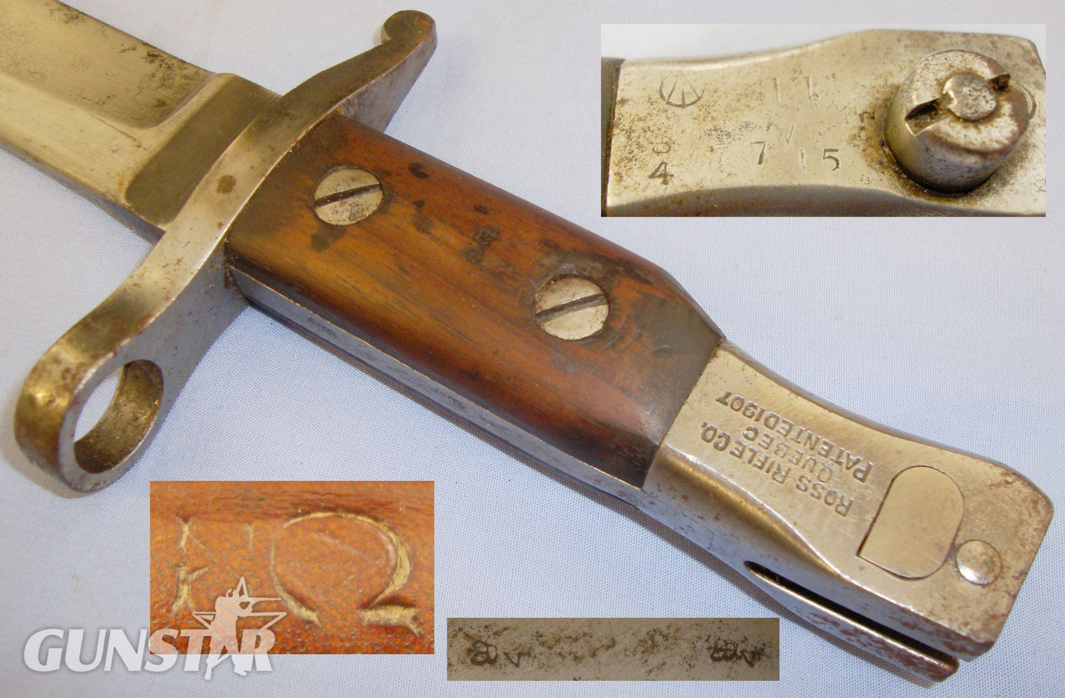 WWI Modified Canadian Ross Mk II Bayonet and Scabbard BAYO 344. Bayonet