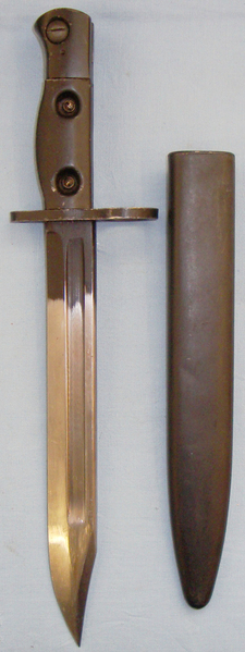  Scarce* British 2A1 Sterling Patchett Sub Machine Gun Bayonet and Scabbard. BAYO 405. Bayonet