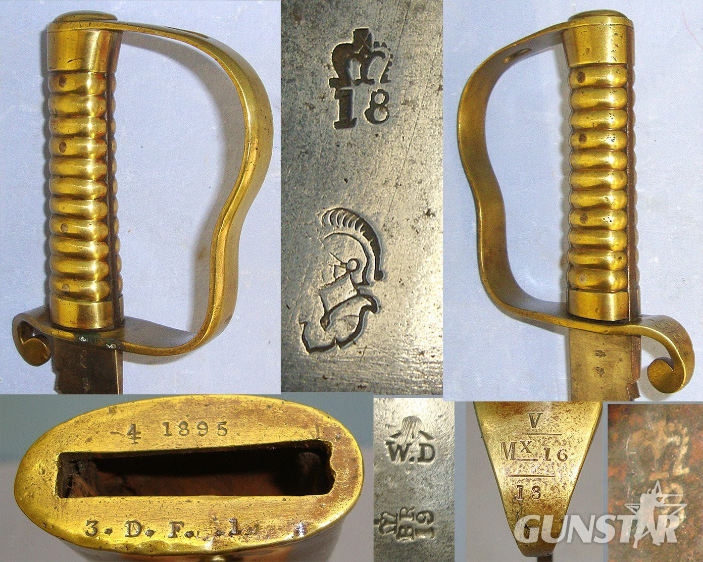 British WD 1856 Pattern Pioneer’s Sawback Short Sword Sidearm With Brass Hilt Regiment Marked ‘V MX 16 13’ To The Duke Of Cambridge’s Own (Middlesex Regiment) Volunteers & 1895 Scabbard Regiment Marked ‘3 DF 1’ To The Royal Dublin Fusiliers. S Sword