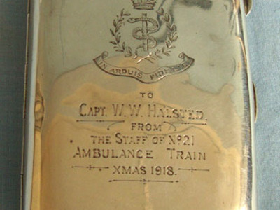 WW1 'Xmas 1918' Hallmarked Silver Presentation Cigarette Case To Capt. W.W. Hals WW1 'Xmas 1918' Hallmarked Silver Presentation Cigarette Case To Capt. W.W. Hals Other Accessory