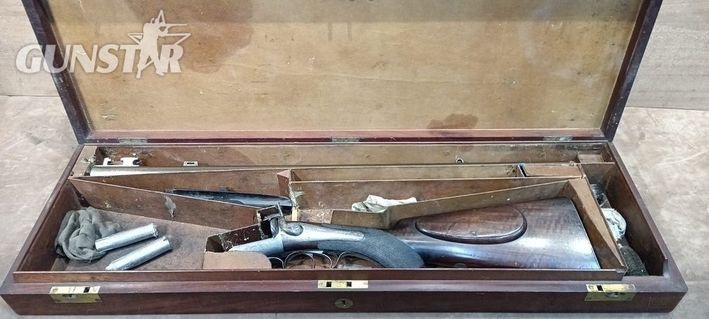 {CATEGORY} - James Woodward & Sons Pinfire Sporting Rifle Double Rifle 12 Bore/gauge Rifle