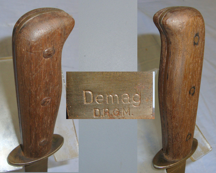 WW1 & Inter War Era German DEMAG Trench Fighting Knife & Scabbard Dagger