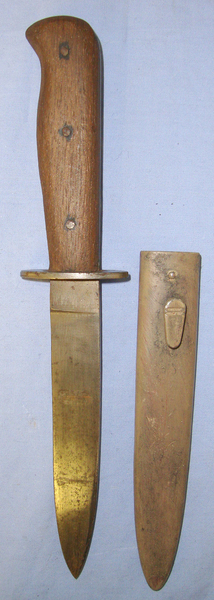  WW1 & Inter War Era German DEMAG Trench Fighting Knife & Scabbard Dagger