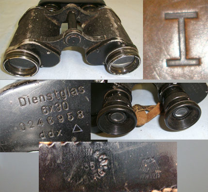 Voigtlaender Sohn AG, Braunschweig 'ddx'  Russian Front / Cold Climate Nazi German Army 6 X 30 Magnification Dienstglas Se Sight & Optic