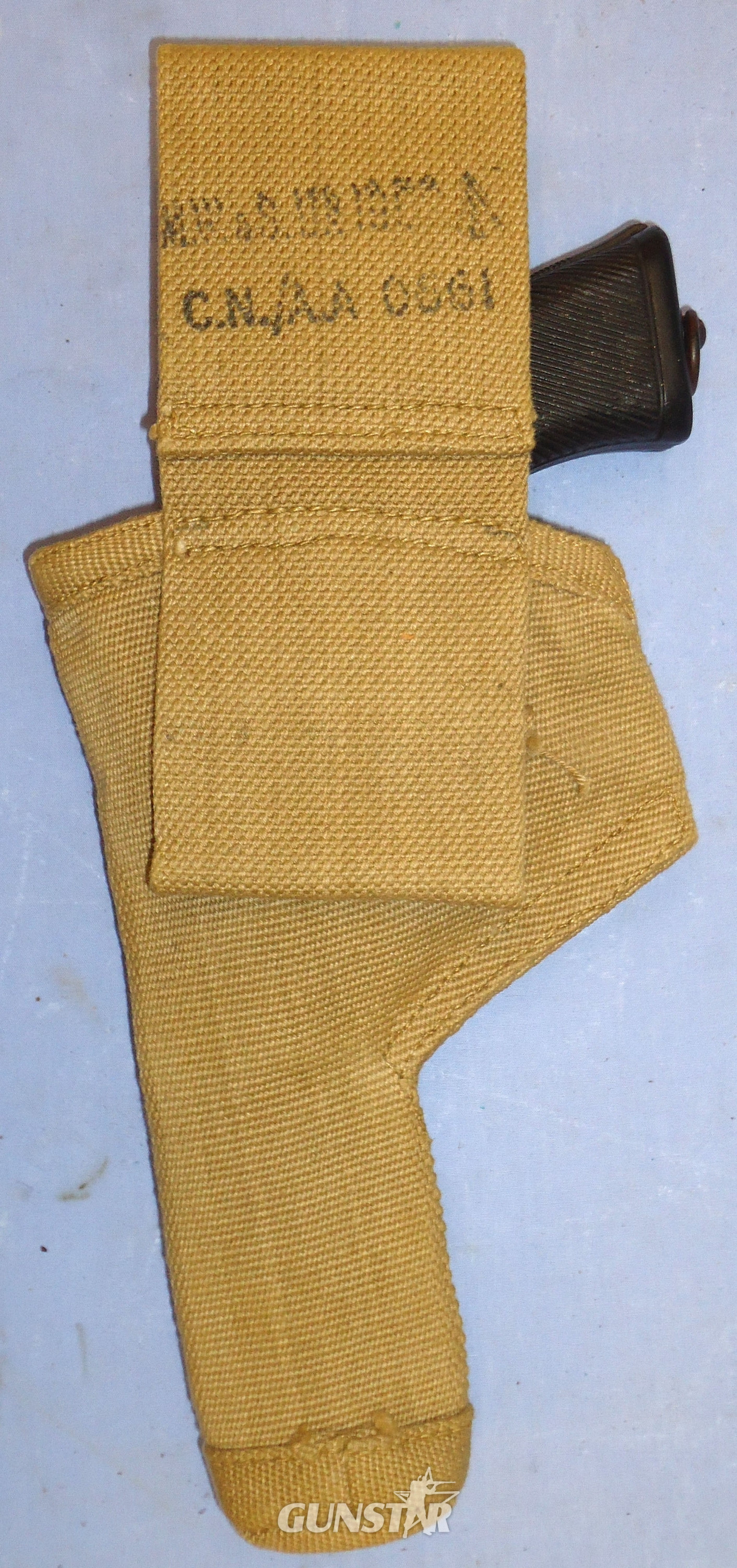 British WD MK 2 Webbing Open Top Tanker’s Holster For Enfield .380 Calibre Spurless Tanker’s Revolvers. - MISC 890 British WD MK 2 Webbing Open Top Tanker’s Holster For Enfield .380 Calibre Spurless Tanker’s Revolvers. - MISC 890 Other Accessory