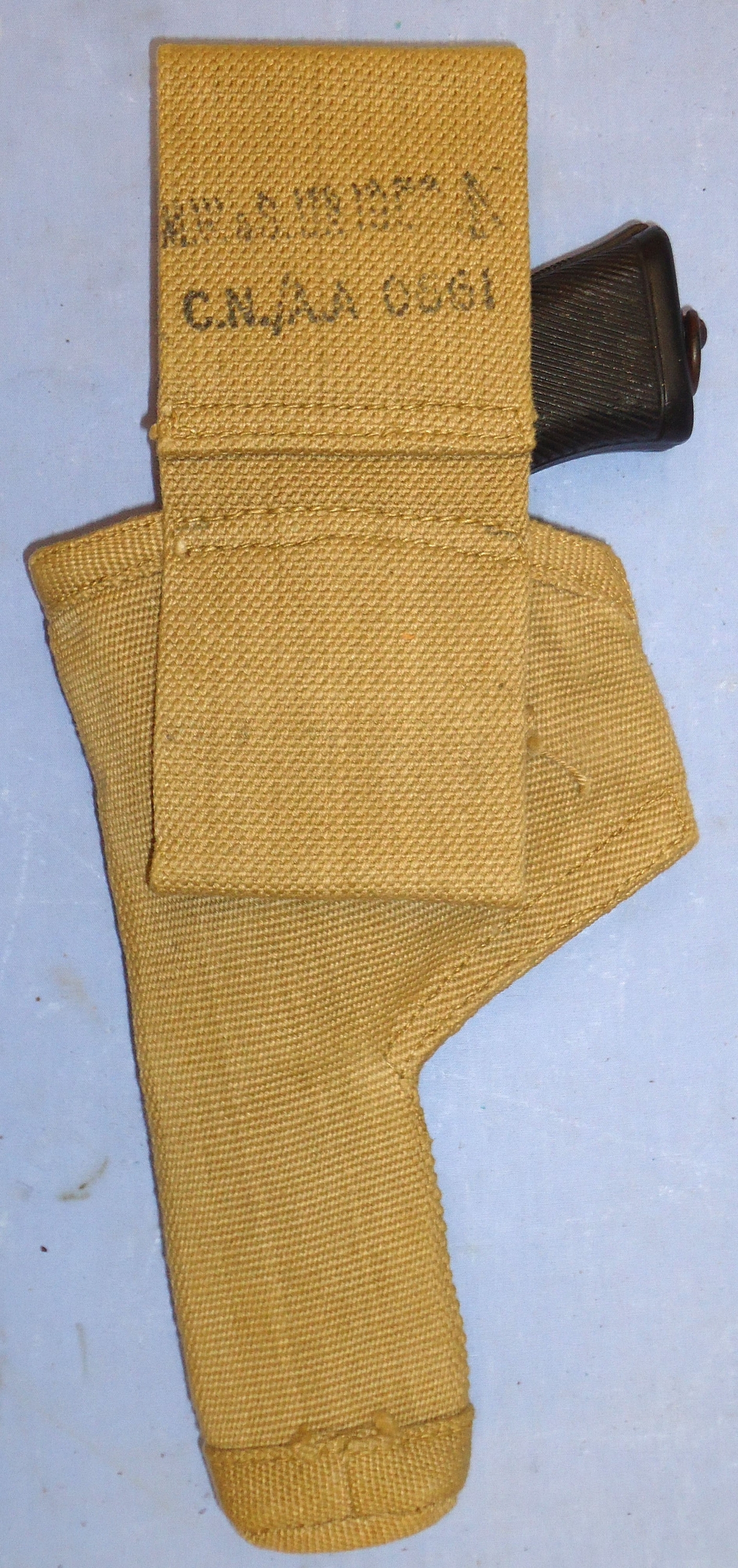 British WD MK 2 Webbing Open Top Tanker’s Holster For Enfield .380 Calibre Spurless Tanker’s Revolvers. - MISC 890 British WD MK 2 Webbing Open Top Tanker’s Holster For Enfield .380 Calibre Spurless Tanker’s Revolvers. - MISC 890 Other Accessory