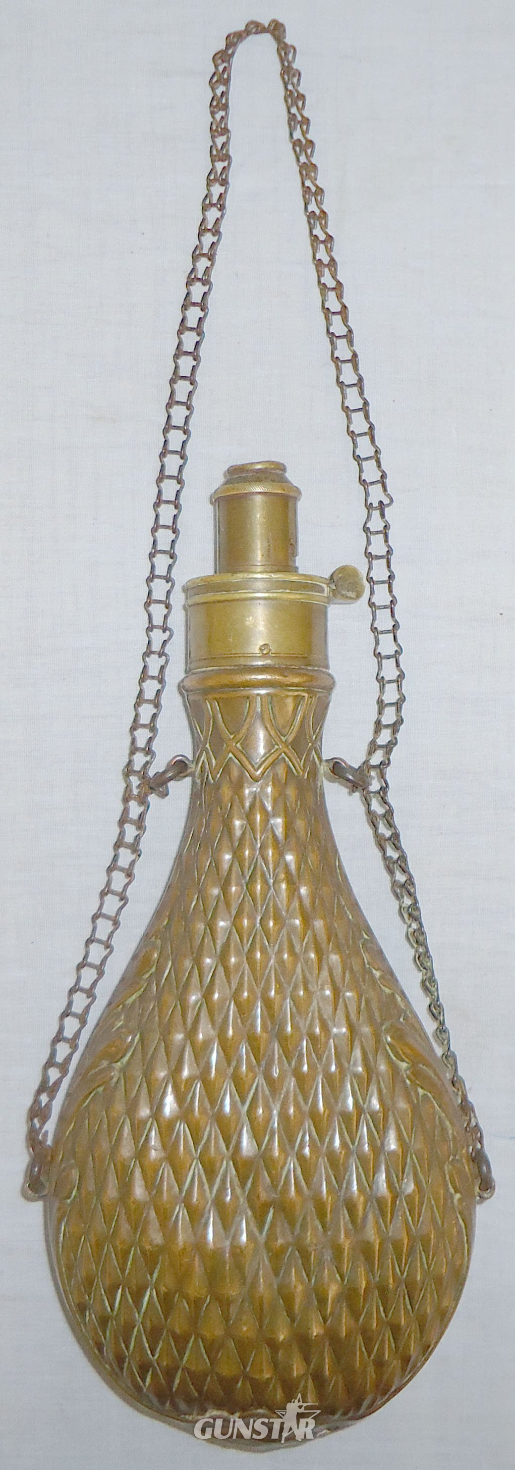  Very Large* G & J.W HAWKSLEY Brass Knuckle Joint Lever Black Powder Pouch Overall Pineapple Flask. 22532. Very Large* G & J.W HAWKSLEY Brass Knuckle Joint Lever Black Powder Pouch Overall Pineapple Flask. 22532.   Other Accessory