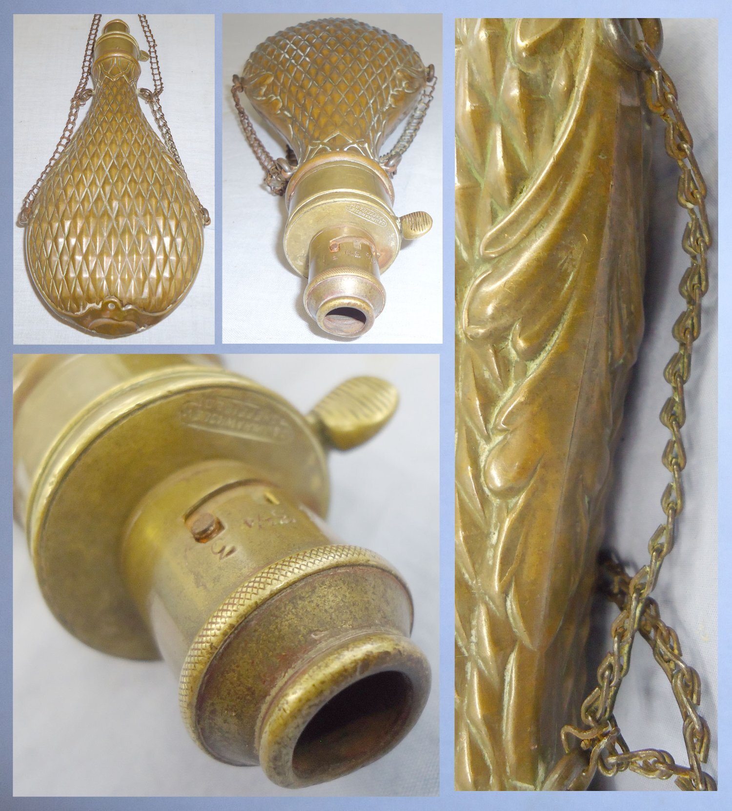 Very Large* G & J.W HAWKSLEY Brass Knuckle Joint Lever Black Powder Pouch Overall Pineapple Flask. 22532. Very Large* G & J.W HAWKSLEY Brass Knuckle Joint Lever Black Powder Pouch Overall Pineapple Flask. 22532.   Other Accessory