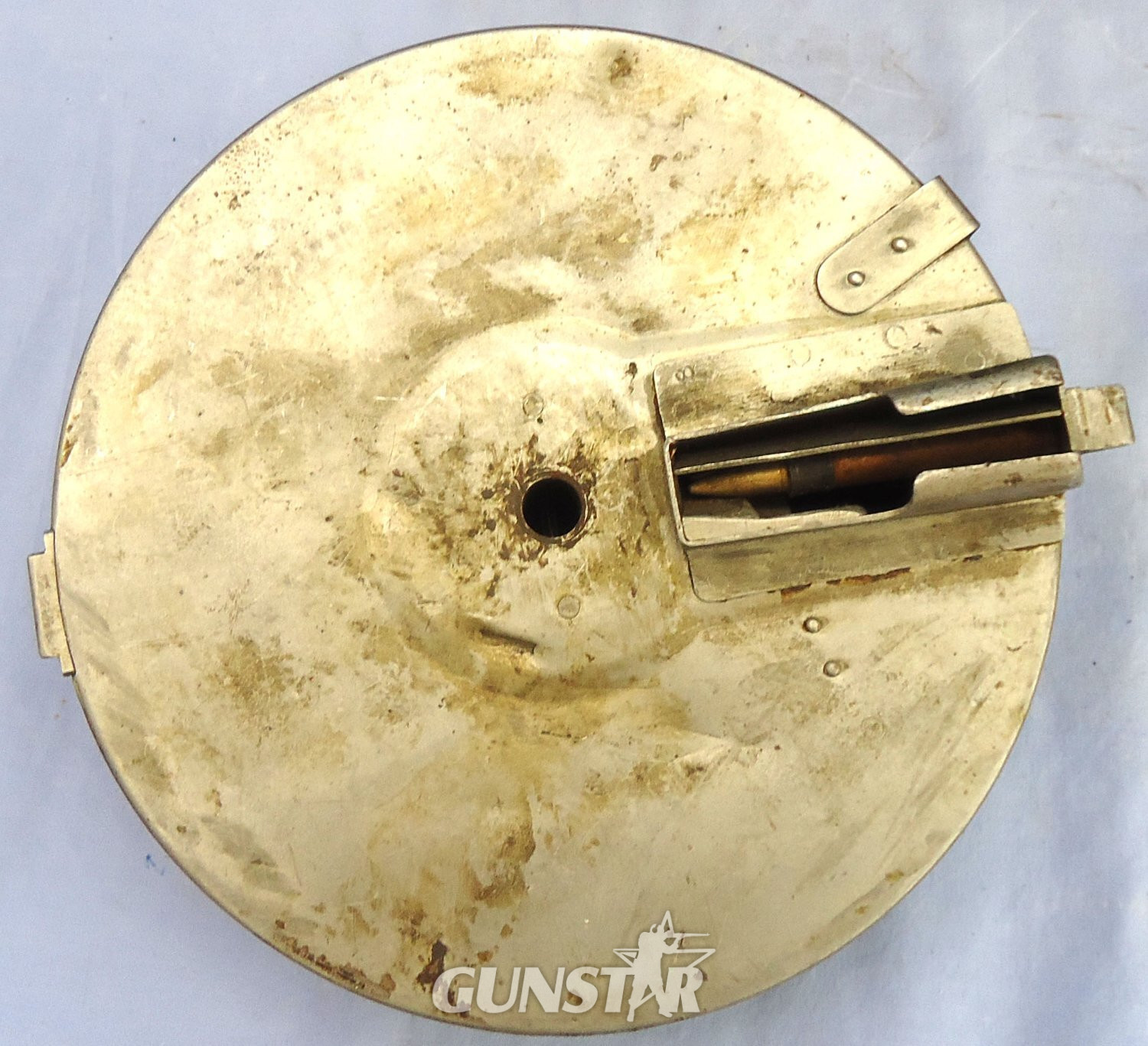 {CATEGORY} - Scarce** British, WW2, 100 Round Drum Magazine for the Bren Gun, Transit case & Loading Tools. Sn 23565 Scarce** British, WW2, 100 Round Drum Magazine for the Bren Gun, Transit case & Loading Tools. Sn 23565 None  Machine Gun
