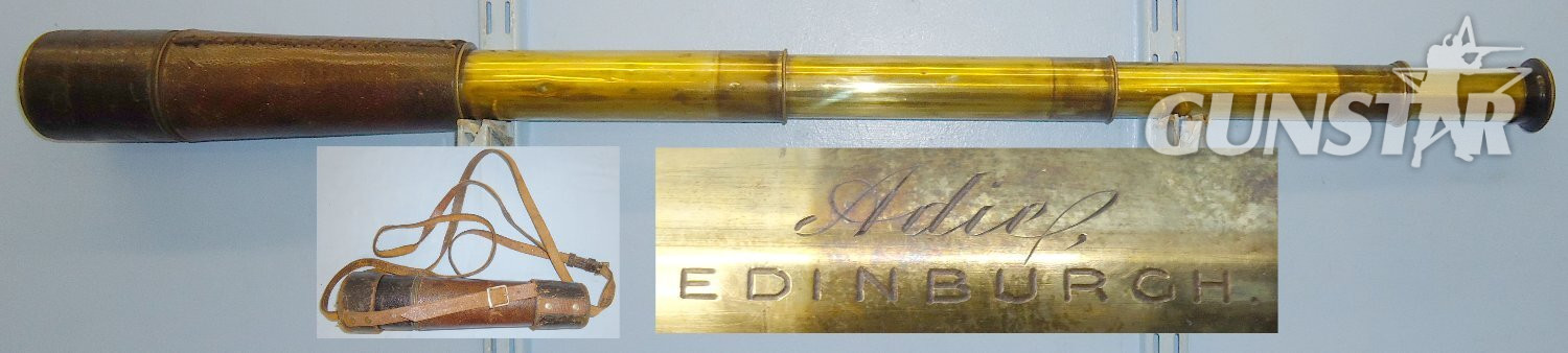 WWI 4 Draw Leather Bound Brass Telescope by Adie & Son Edinburgh. OPT 806. WWI 4 Draw Leather Bound Brass Telescope by Adie & Son Edinburgh. OPT 806. Sight & Optic in 