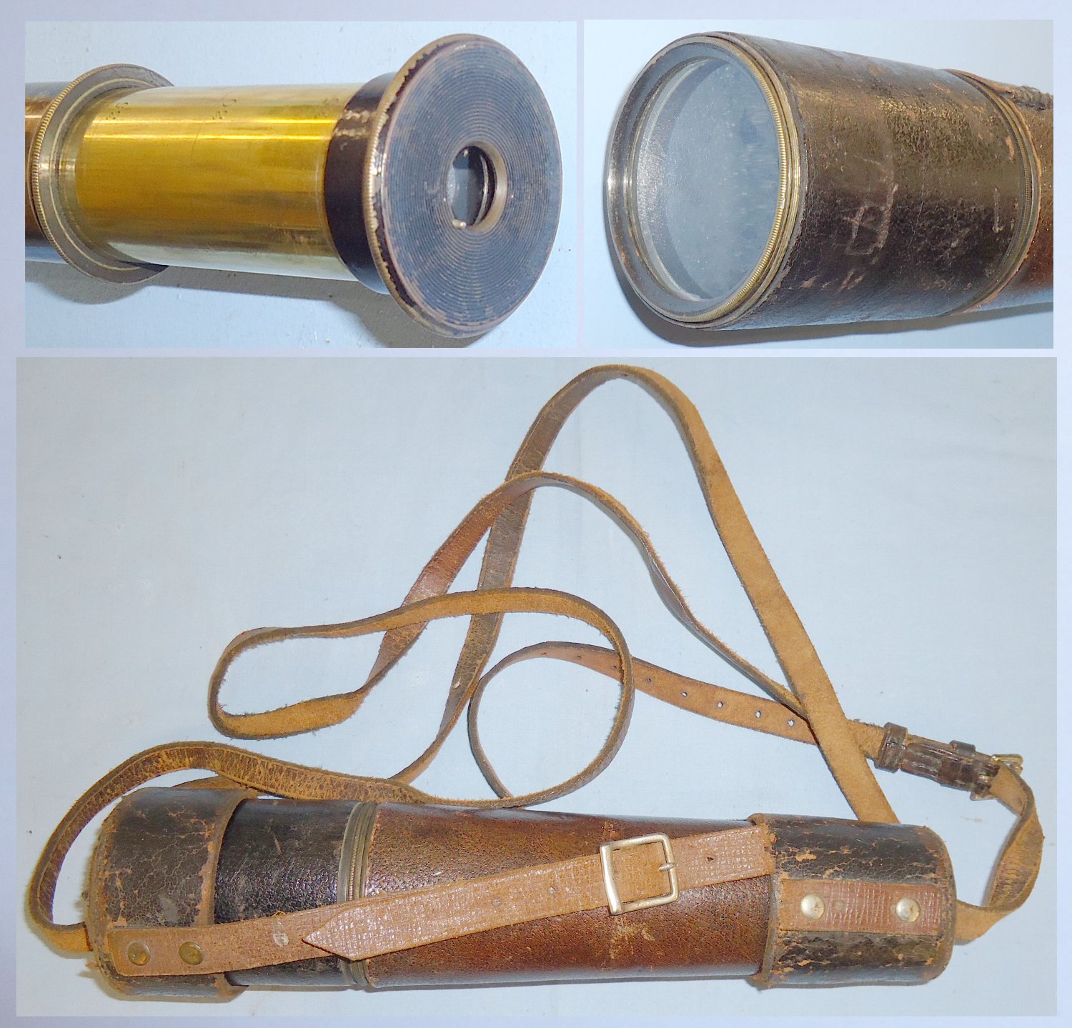 WWI 4 Draw Leather Bound Brass Telescope by Adie & Son Edinburgh. OPT 806. WWI 4 Draw Leather Bound Brass Telescope by Adie & Son Edinburgh. OPT 806. Sight & Optic