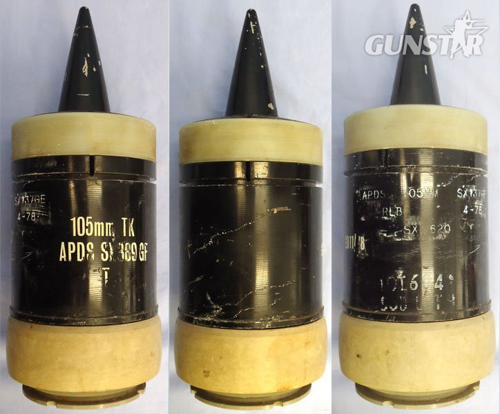 INERT DEACTIVATED. British, 1978 Dated, Unfired 105mm (105x617R) APDS/T (Armour Piercing, Discarding Sabot/Trace) Projectile. - O 2279 INERT DEACTIVATED. British, 1978 Dated, Unfired 105mm (105x617R) APDS/T (Armour Piercing, Discarding Sabot/Trace) Projectile. - O 2279  Other Ammunition