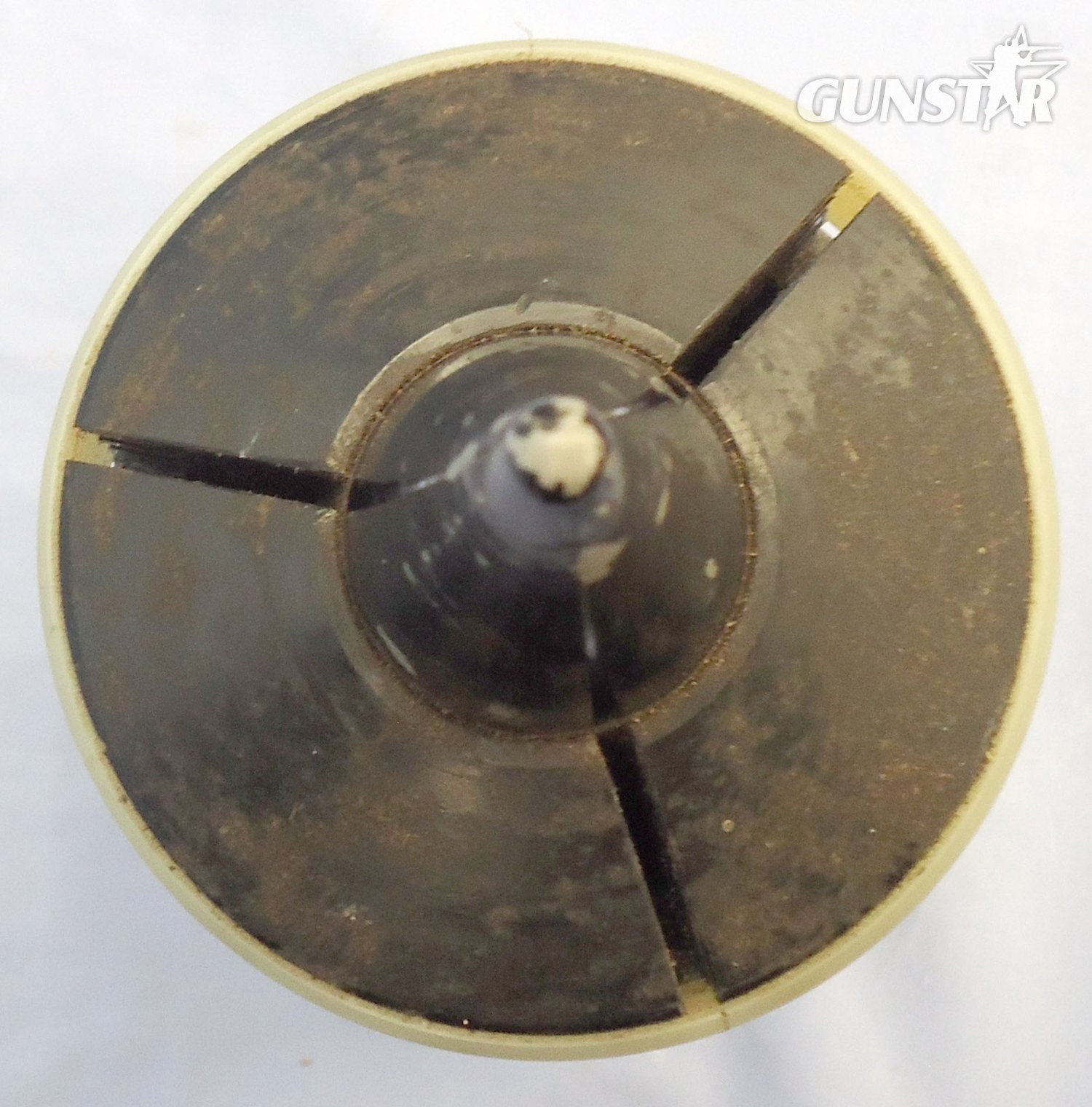 {CATEGORY} - INERT DEACTIVATED. British, 1978 Dated, Unfired 105mm (105x617R) APDS/T (Armour Piercing, Discarding Sabot/Trace) Projectile. - O 2279 INERT DEACTIVATED. British, 1978 Dated, Unfired 105mm (105x617R) APDS/T (Armour Piercing, Discarding Sabot/Trace) Projectile. - O 2279  Other Ammunition