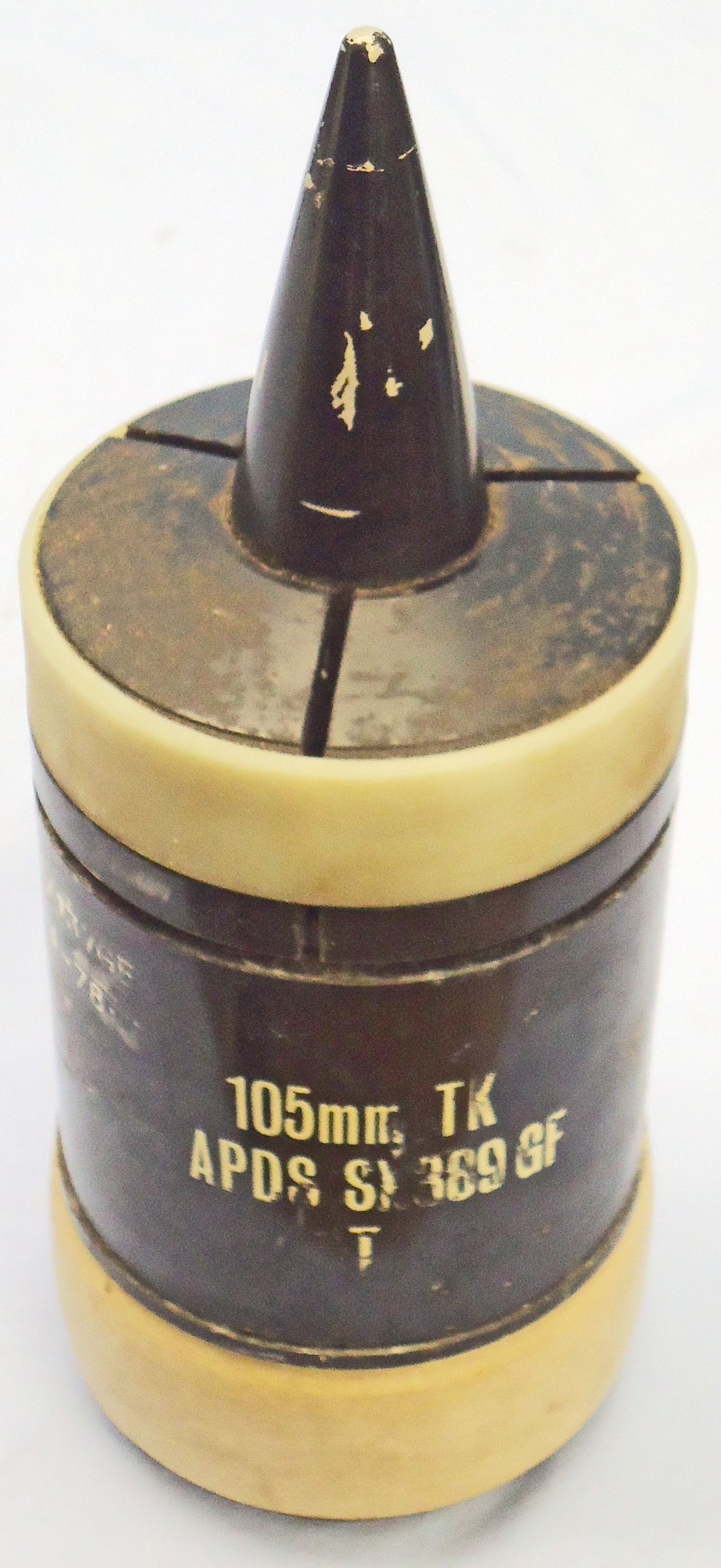 INERT DEACTIVATED. British, 1978 Dated, Unfired 105mm (105x617R) APDS/T (Armour Piercing, Discarding Sabot/Trace) Projectile. - O 2279 INERT DEACTIVATED. British, 1978 Dated, Unfired 105mm (105x617R) APDS/T (Armour Piercing, Discarding Sabot/Trace) Projectile. - O 2279  Other Ammunition - {CATEGORY} in 