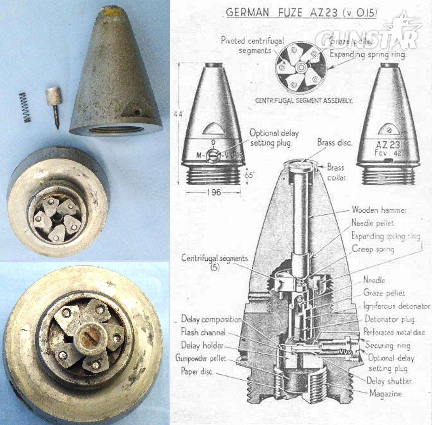 INERT DEACTIVATED. Scarce, Unfired, Strippable, Alloy, German WW2, 1940 Dated AZ 23Zn Impact Fuze for German High Explosive Projectiles. - O 2307 INERT DEACTIVATED. Scarce, Unfired, Strippable, Alloy, German WW2, 1940 Dated AZ 23Zn Impact Fuze for German High Explosive Projectiles. - O 2307 Various Other Ammunition