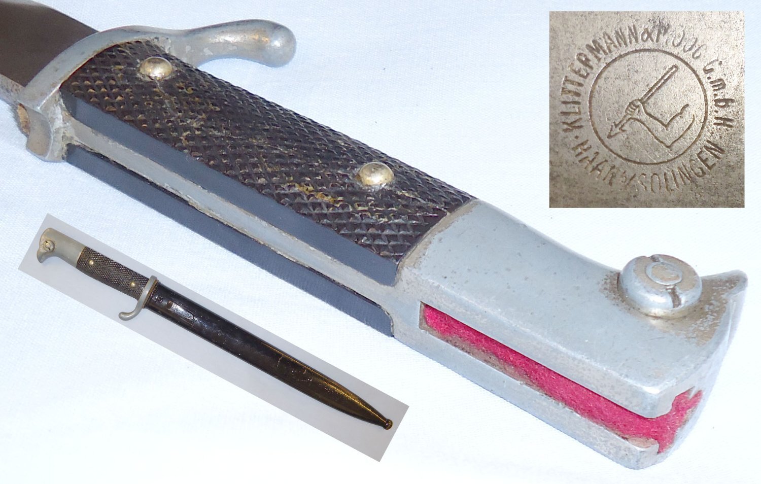 German M98 Dress Bayonet and Scabbard by ‘KLIHASO’ (KLIttermann HAan SOlingen) . ED 2219. Bayonet