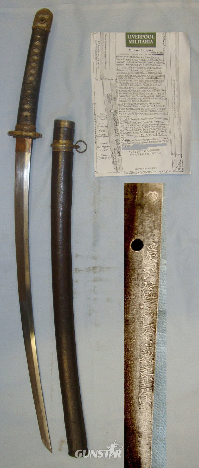 WW2 Japanese Army Officer’s Seki Arsenal Shin Gunto Sword With Smith Signature ‘NOSHU JU FUKO MOTO KANE MUNE SAKU’, Scabbard & Expert Assessment. Sn 21505 Sword in 